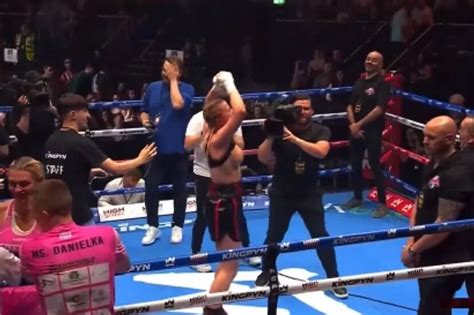 daniella hemsley boxing topless|OnlyFans star Daniella Hemsley flashes crowd celebrating boxing。